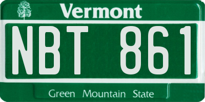 VT license plate NBT861