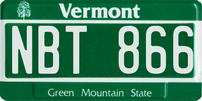 VT license plate NBT866