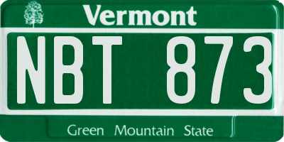 VT license plate NBT873