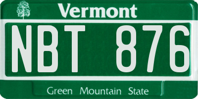 VT license plate NBT876