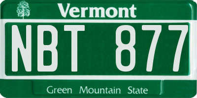 VT license plate NBT877