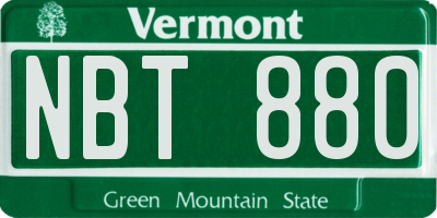 VT license plate NBT880