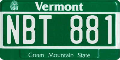 VT license plate NBT881
