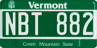 VT license plate NBT882