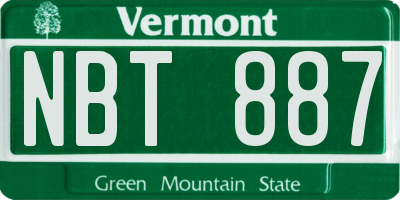VT license plate NBT887
