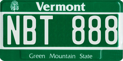 VT license plate NBT888