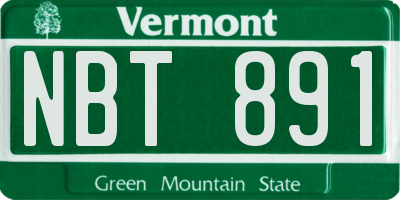VT license plate NBT891