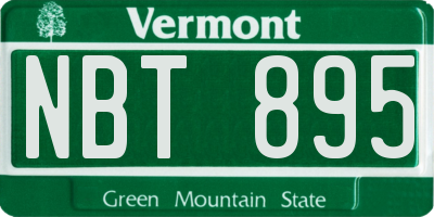 VT license plate NBT895