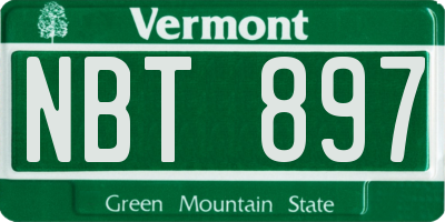 VT license plate NBT897