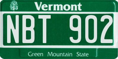 VT license plate NBT902