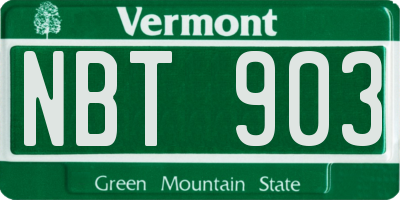 VT license plate NBT903