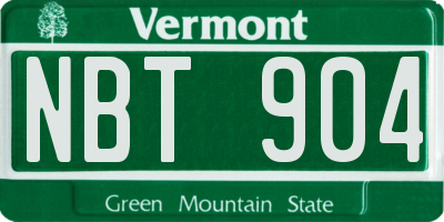 VT license plate NBT904
