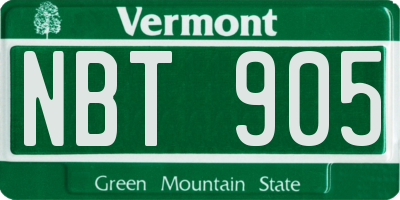 VT license plate NBT905