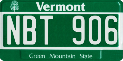 VT license plate NBT906