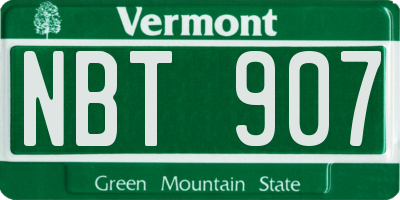 VT license plate NBT907