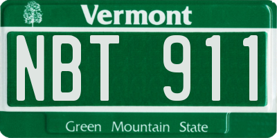 VT license plate NBT911