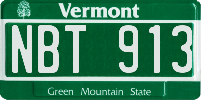 VT license plate NBT913
