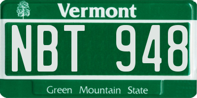 VT license plate NBT948