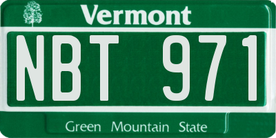 VT license plate NBT971