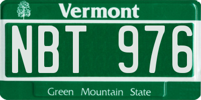 VT license plate NBT976