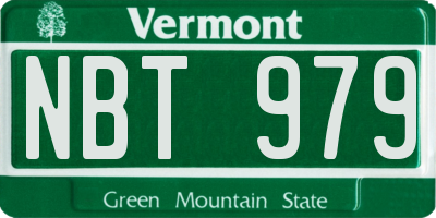 VT license plate NBT979