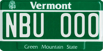 VT license plate NBU000