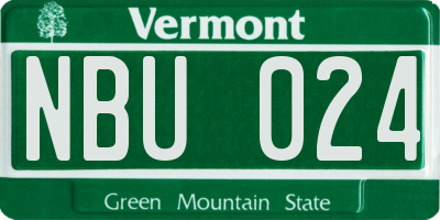 VT license plate NBU024
