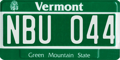 VT license plate NBU044