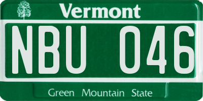 VT license plate NBU046