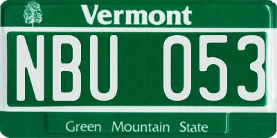 VT license plate NBU053