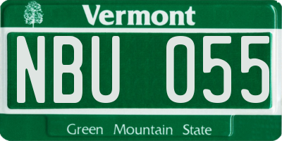 VT license plate NBU055