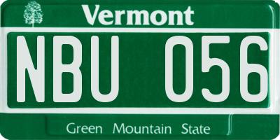 VT license plate NBU056