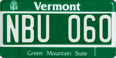 VT license plate NBU060
