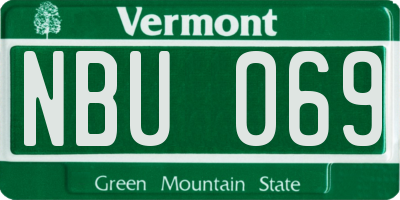 VT license plate NBU069
