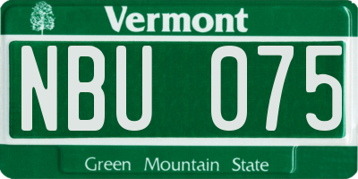 VT license plate NBU075