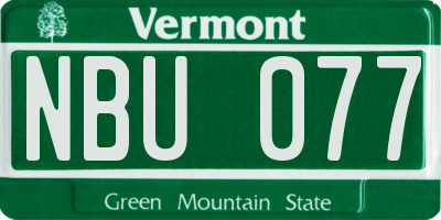 VT license plate NBU077