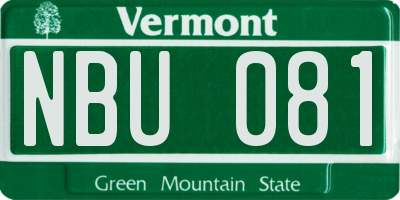 VT license plate NBU081