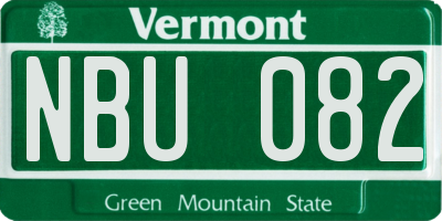 VT license plate NBU082