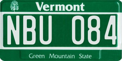 VT license plate NBU084