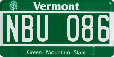 VT license plate NBU086