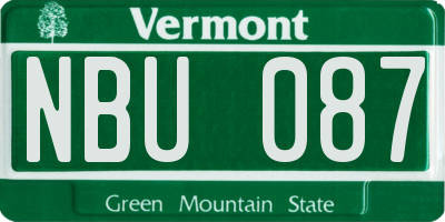 VT license plate NBU087