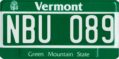 VT license plate NBU089