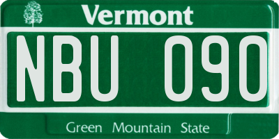 VT license plate NBU090
