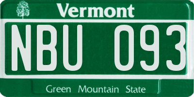 VT license plate NBU093