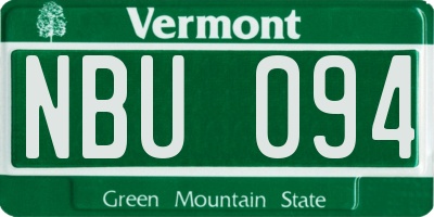VT license plate NBU094