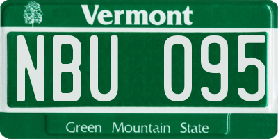 VT license plate NBU095