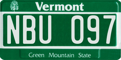 VT license plate NBU097