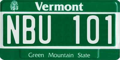VT license plate NBU101