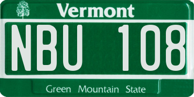 VT license plate NBU108