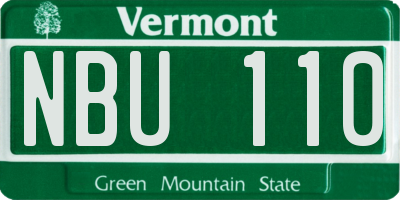 VT license plate NBU110
